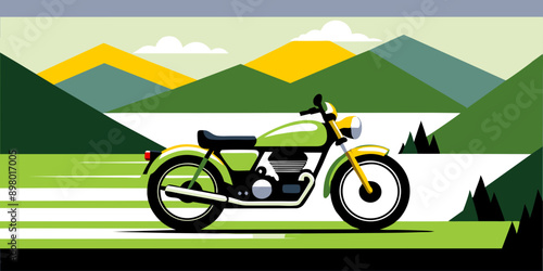 High-Quality Motorcycle Art Illustration.