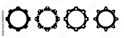gears icon. Cogwheel group. Gear design collection on transparant background