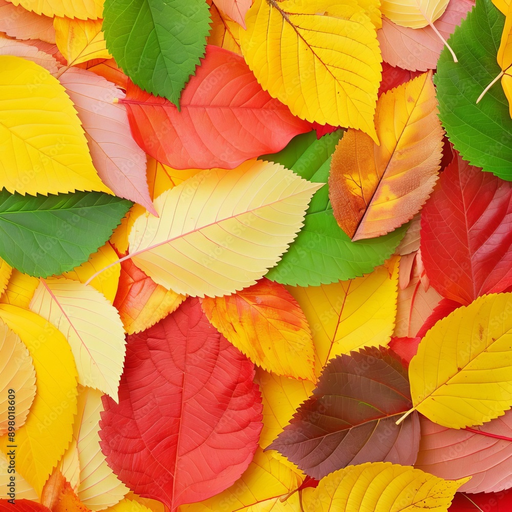 Detailed closeup of a pile of mixed autumn leaves, vibrant and crisp, fall season concept Detailed closeup of a pile of mixed autumn leaves, vibrant and crisp, fall season concept