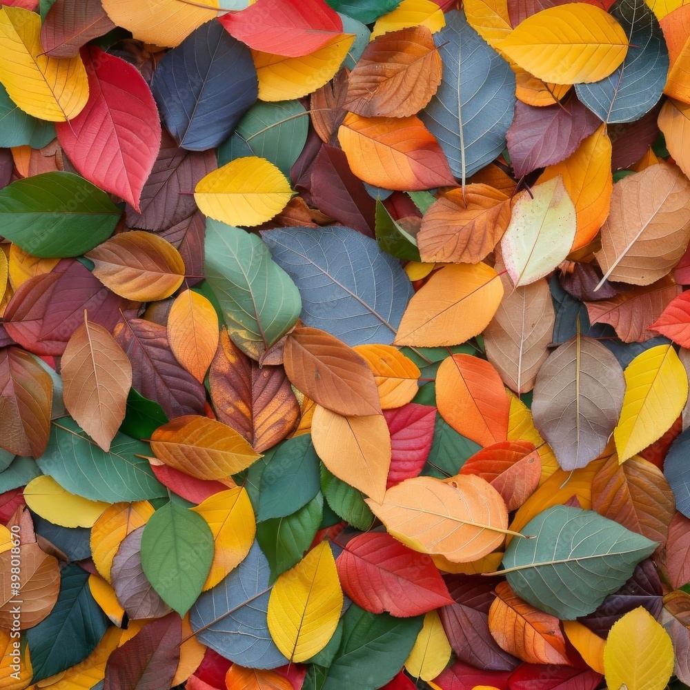Richly colored leaf pile, showcasing the vibrant hues of autumn, natures bounty concept Richly colored leaf pile, showcasing the vibrant hues of autumn, natures bounty concept