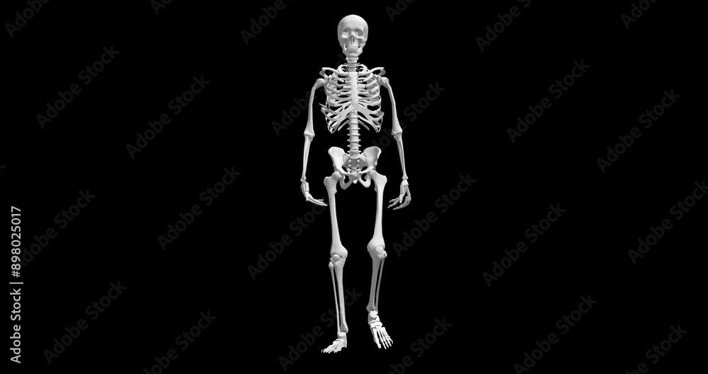 3d, motion or skeleton walking for medical information, research or biology for design of human body. Model structure, simulation and science of anatomy on black background for diagnosis or bones 3d, motion or skeleton walking for medical information, research or biology for design of human body. Model structure, simulation and science of anatomy on black background for diagnosis or bones