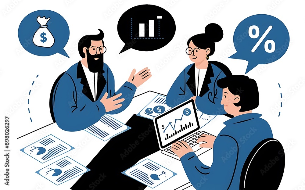 Business people in a meeting illustration Business people in a meeting illustration