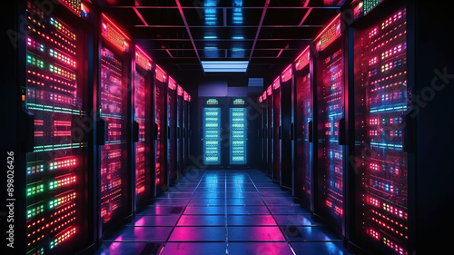 Neon Server Room © Sheeyla