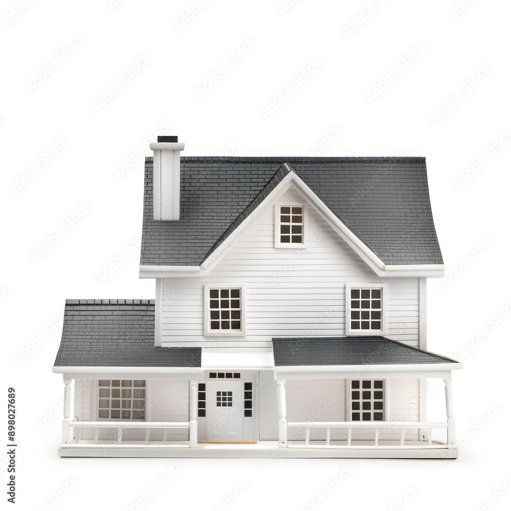 White House Model with Black Roof and Porch White House Model with Black Roof and Porch
