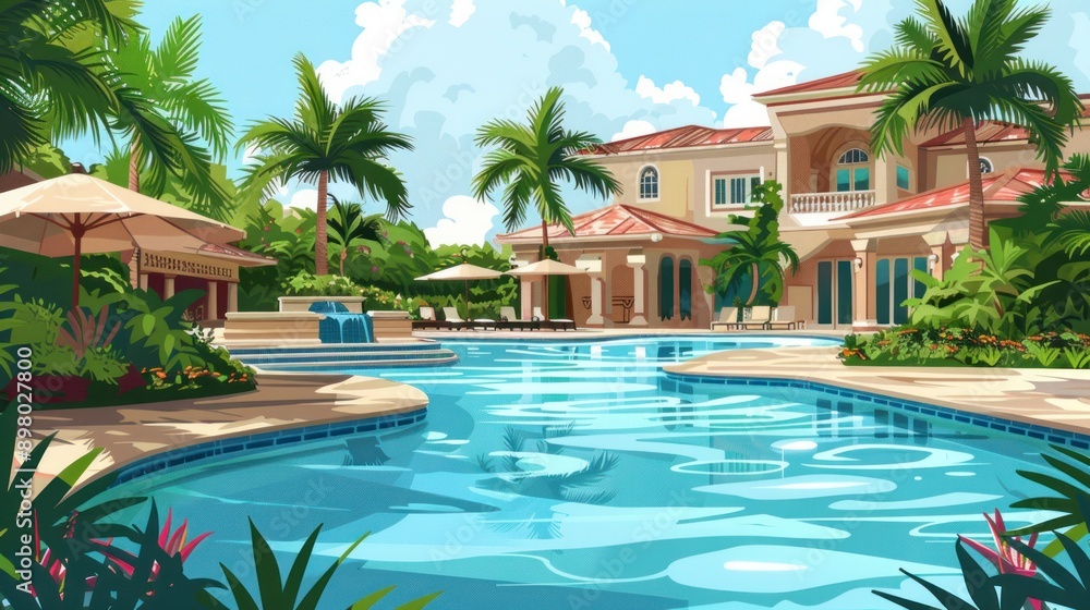 Luxury Villa with a Swimming Pool and Tropical Landscape Luxury Villa with a Swimming Pool and Tropical Landscape