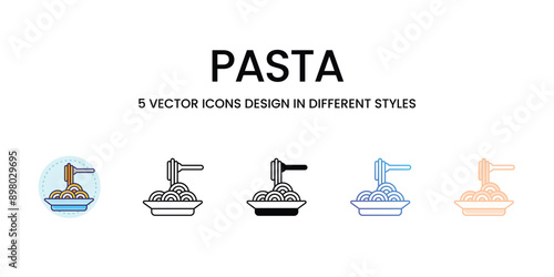 Pasta icons set vector illustration. vector stock