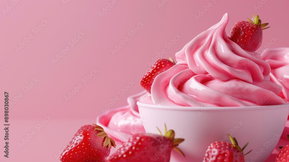Pink Strawberry Frozen Yogurt Pink Strawberry Frozen Yogurt