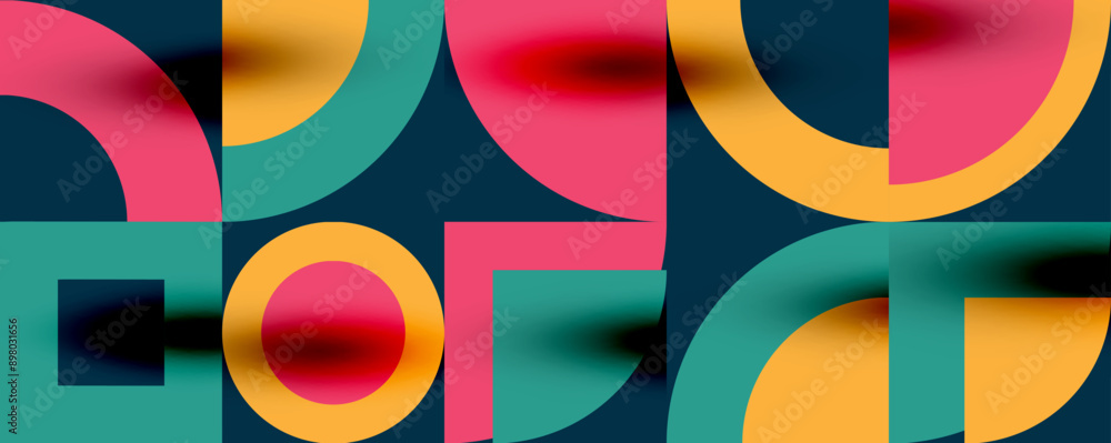 Neo memphis geometric pattern with circles, squares. Pop art abstract background for covers, banners, flyers and posters and other templates Neo memphis geometric pattern with circles, squares. Pop art abstract background for covers, banners, flyers and posters and other templates