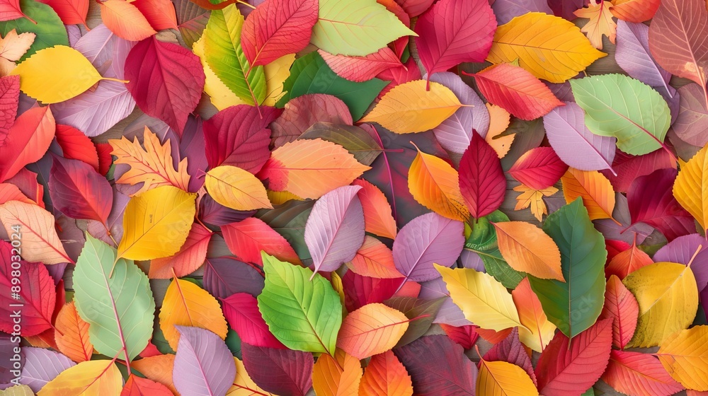 Intricate border of mixed autumn leaves, vibrant hues and detailed shapes, fall decoration concept Intricate border of mixed autumn leaves, vibrant hues and detailed shapes, fall decoration concept