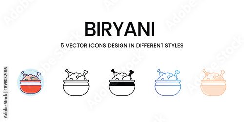 Biryani  icons set vector illustration. vector stock