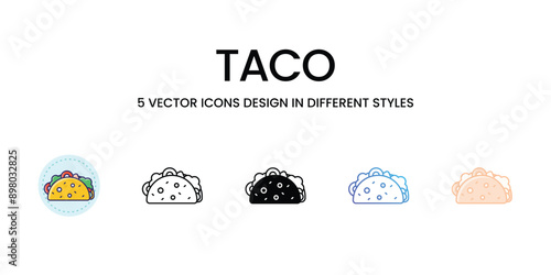 Taco icons set vector illustration. vector stock