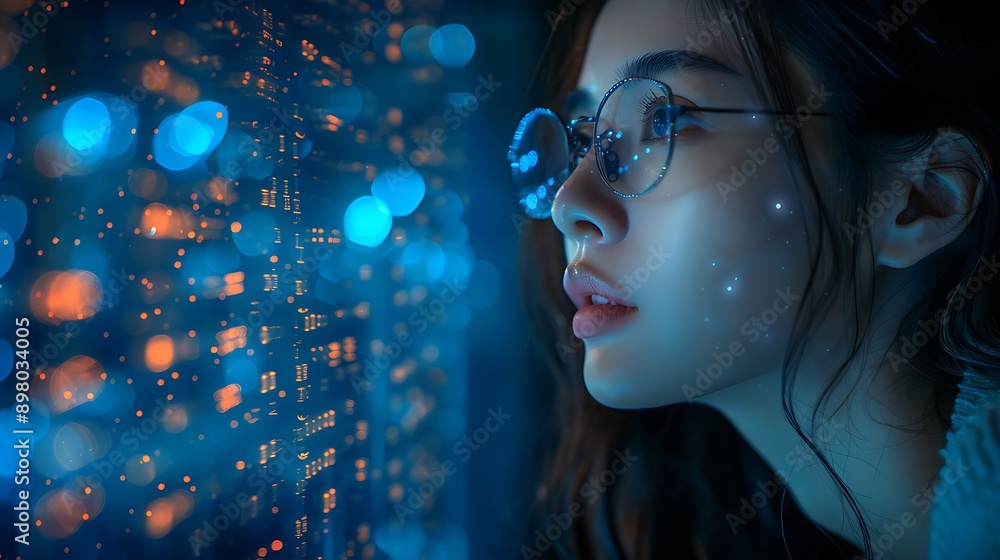 Ethereal Portrait of a Girl with Cosmic Elements in Her Eye Showcasing the Connection Between Humanity and the Universe Ethereal Portrait of a Girl with Cosmic Elements in Her Eye Showcasing the Connection Between Humanity and the Universe
