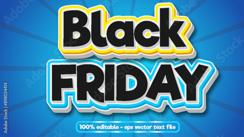 Black friday 3d text effect modern style with background