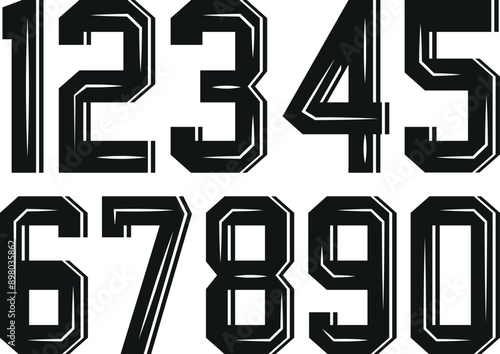 Jersey number and jersey number typography