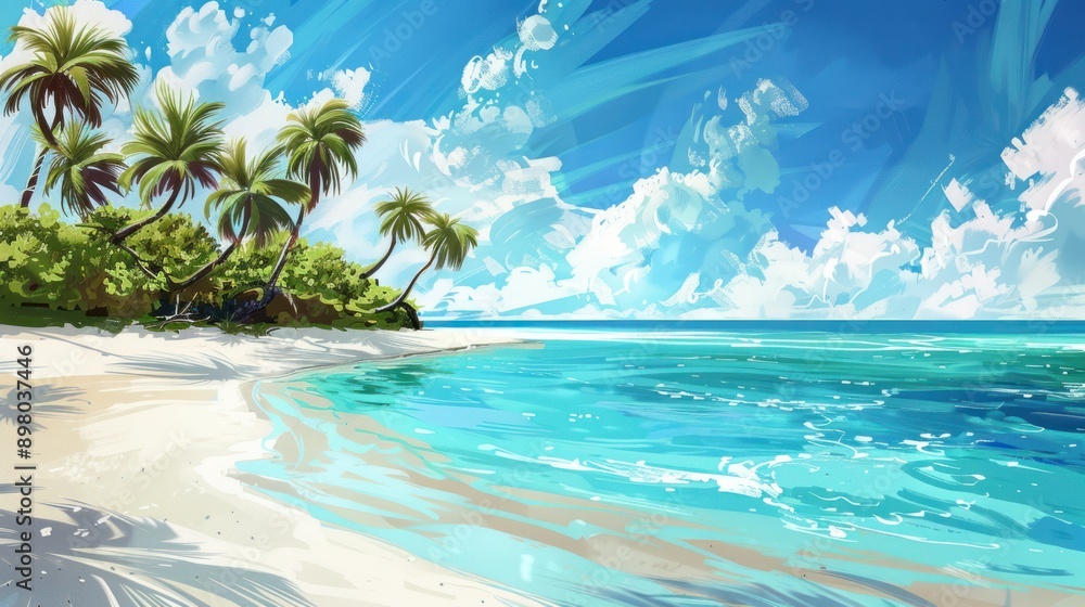 Fototapeta premium Tropical Paradise: A Serene Beachscape