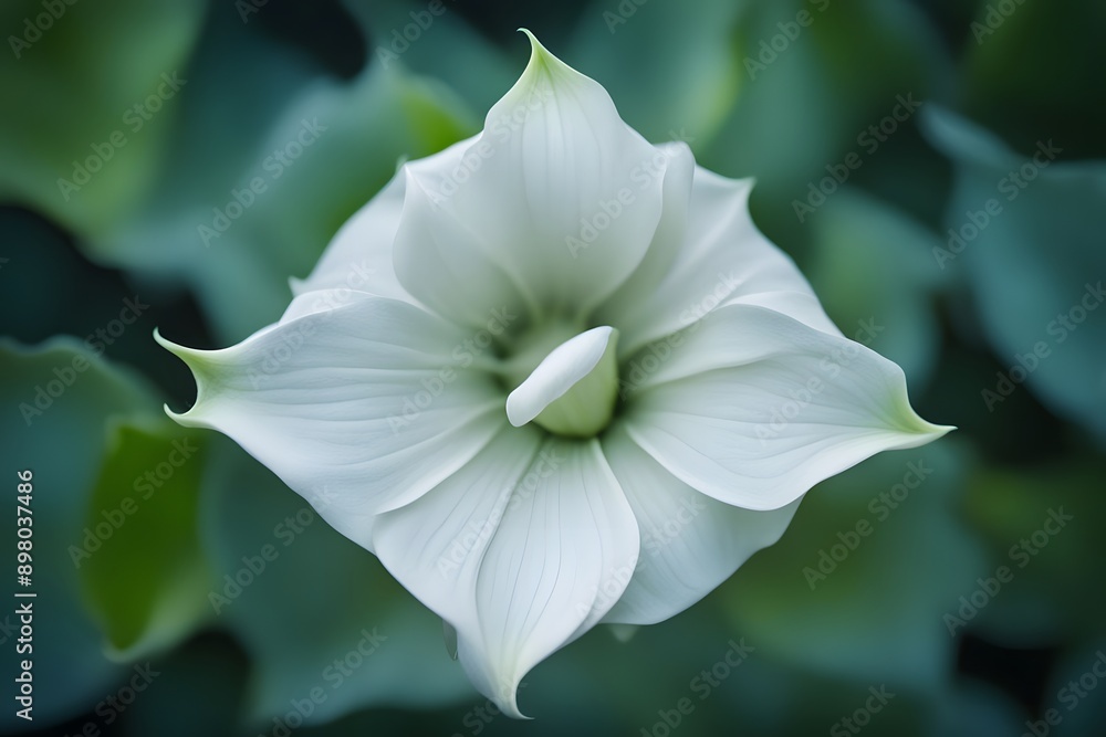Fototapeta premium Moonflower flower bokeh background, AI Generated