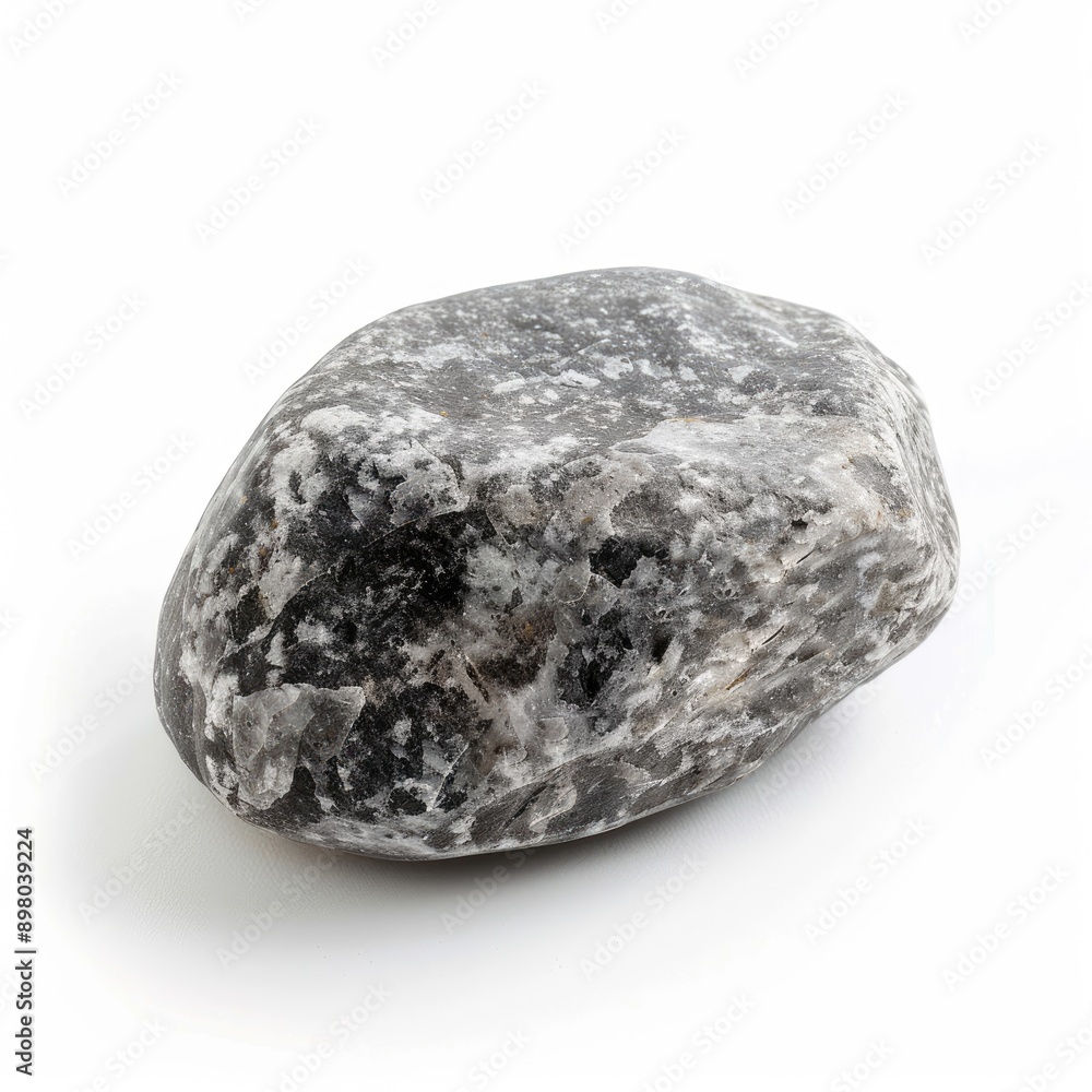 A Single, Smooth, Gray and White Stone A Single, Smooth, Gray and White Stone