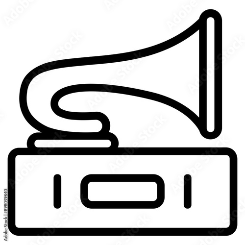gramophone icon in line style
