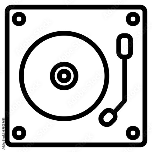 turntable icon in line style