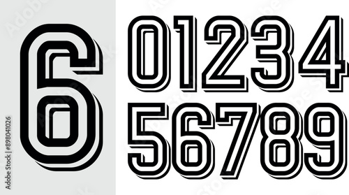 Jersey number and jersey number typography