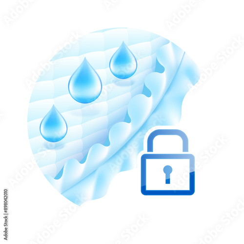 Leakage protection in diaper, pans. Vector illustration isolated on white background. Ready for your design. EPS10.