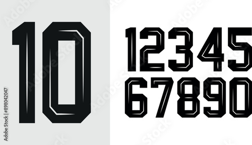 Jersey number and jersey number typography