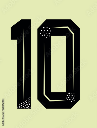 Jersey number 10 and jersey number typography
