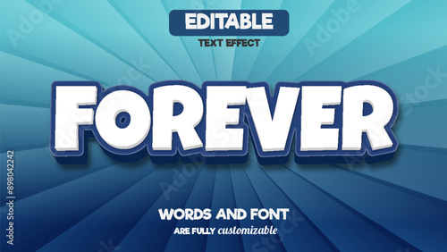 Forever fully editable 3d text effect with dark blue color