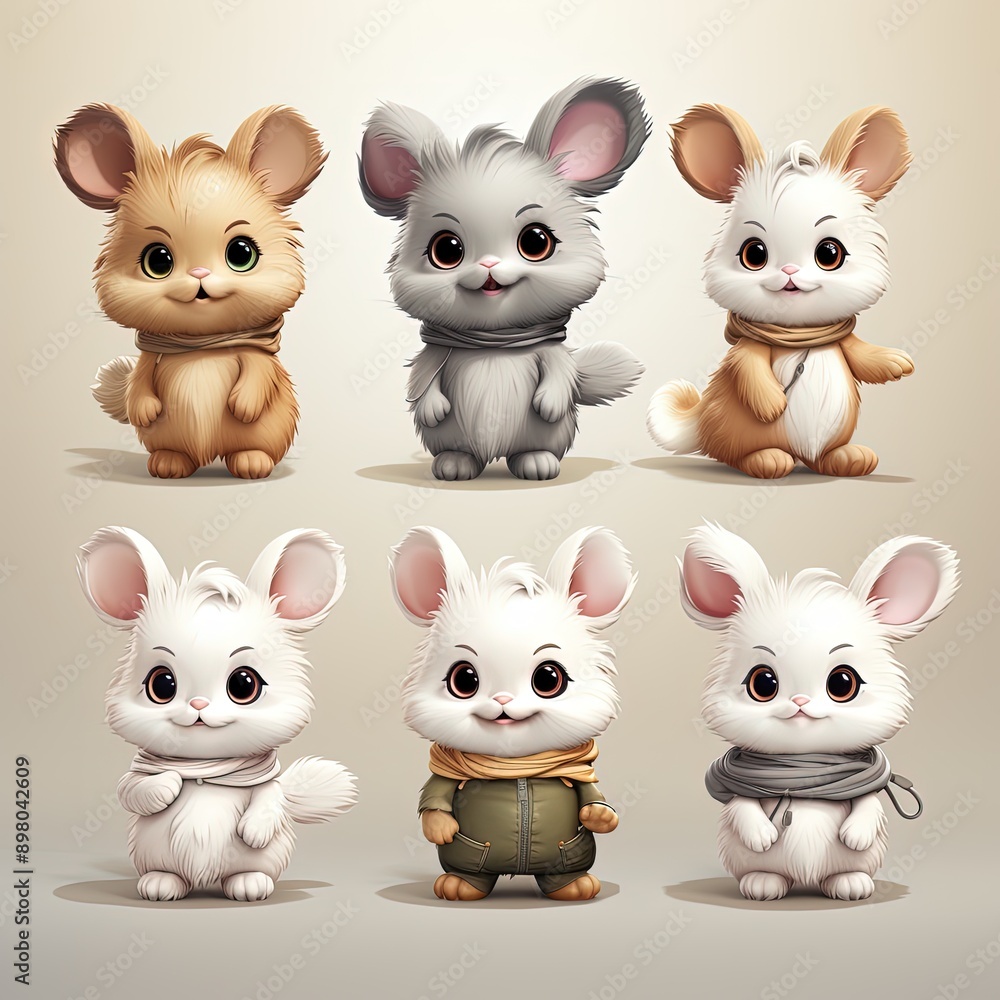 A Collection of Cute Little Bunnies in Various Poses A Collection of Cute Little Bunnies in Various Poses