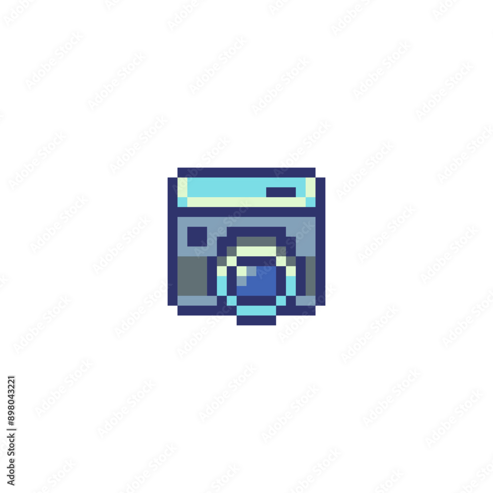 Retro camera icon. Pixel art flat style. Web site design. 8-bit sprite. Isolated abstract vector illustration. Retro camera icon. Pixel art flat style. Web site design. 8-bit sprite. Isolated abstract vector illustration.