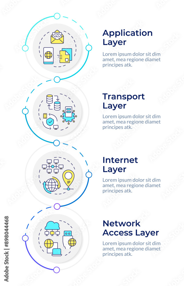 TCP-IP rectangle infographic design template. Transmission control ...