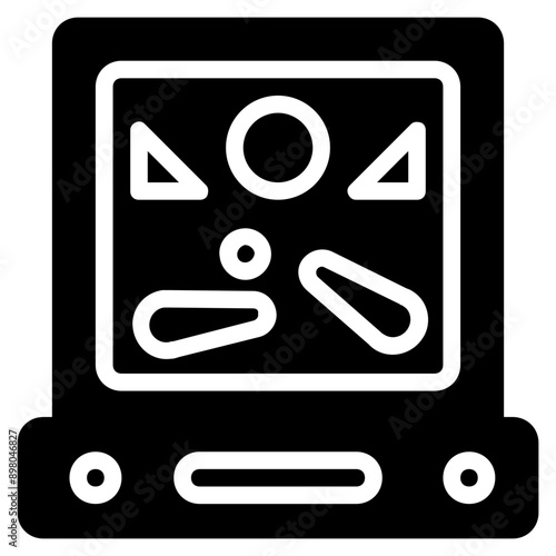 pinball icon in solid style