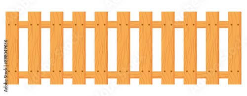 Long brown wooden fence to fence the fields clipart decoration illustration clipart 