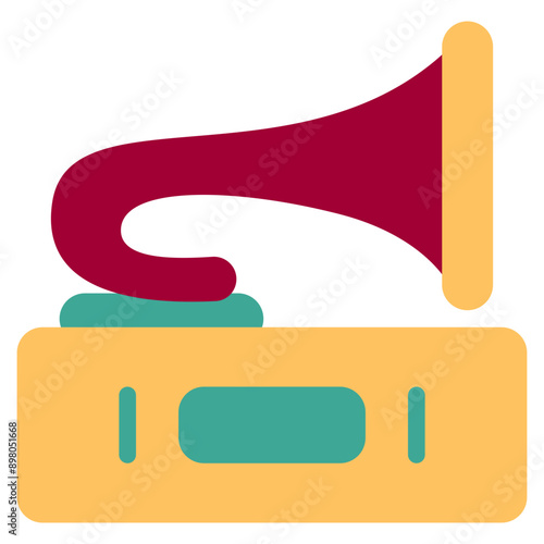 gramophone icon in flat style