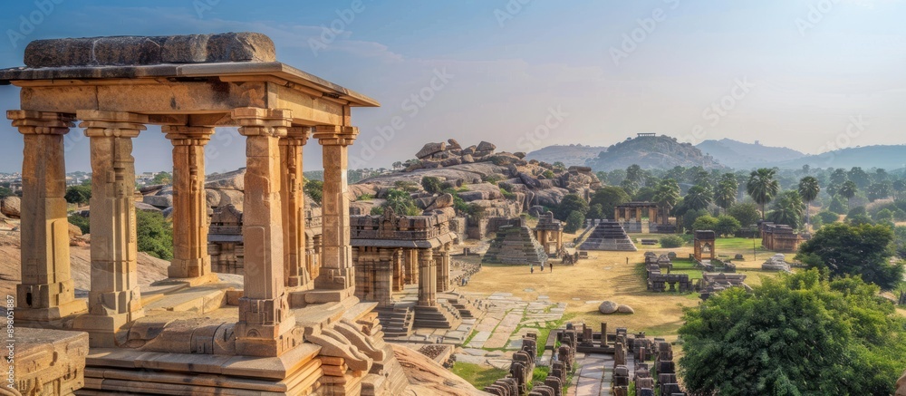 Ancient Temple Ruins in Hampi, India Stock Photo | Adobe Stock