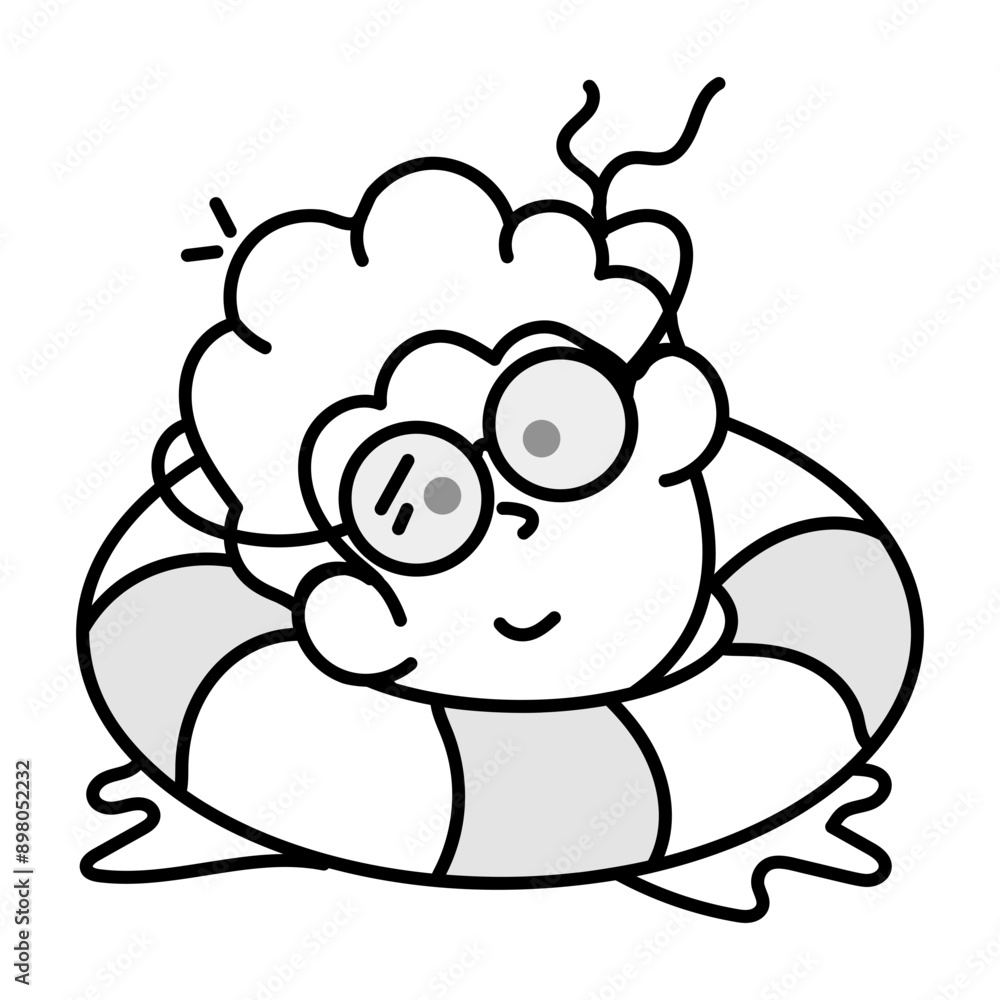 Boy with pool safety ring, doodle icon
Boy with pool safety ring, doodle icon
