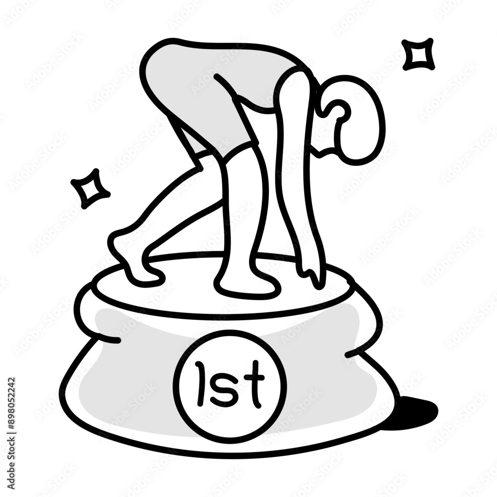A hand drawn icon of swimming winner
A hand drawn icon of swimming winner