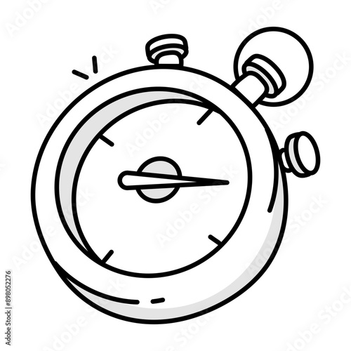 A hand drawn style icon of stopwatch  

