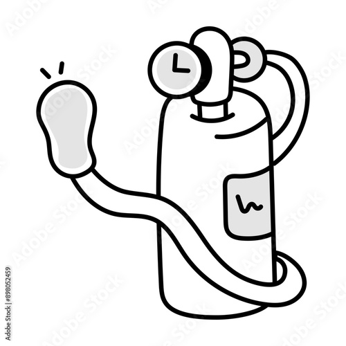 Doodle style icon depicting scuba tank  

