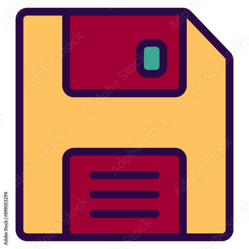 floppy disk icon in filled line style