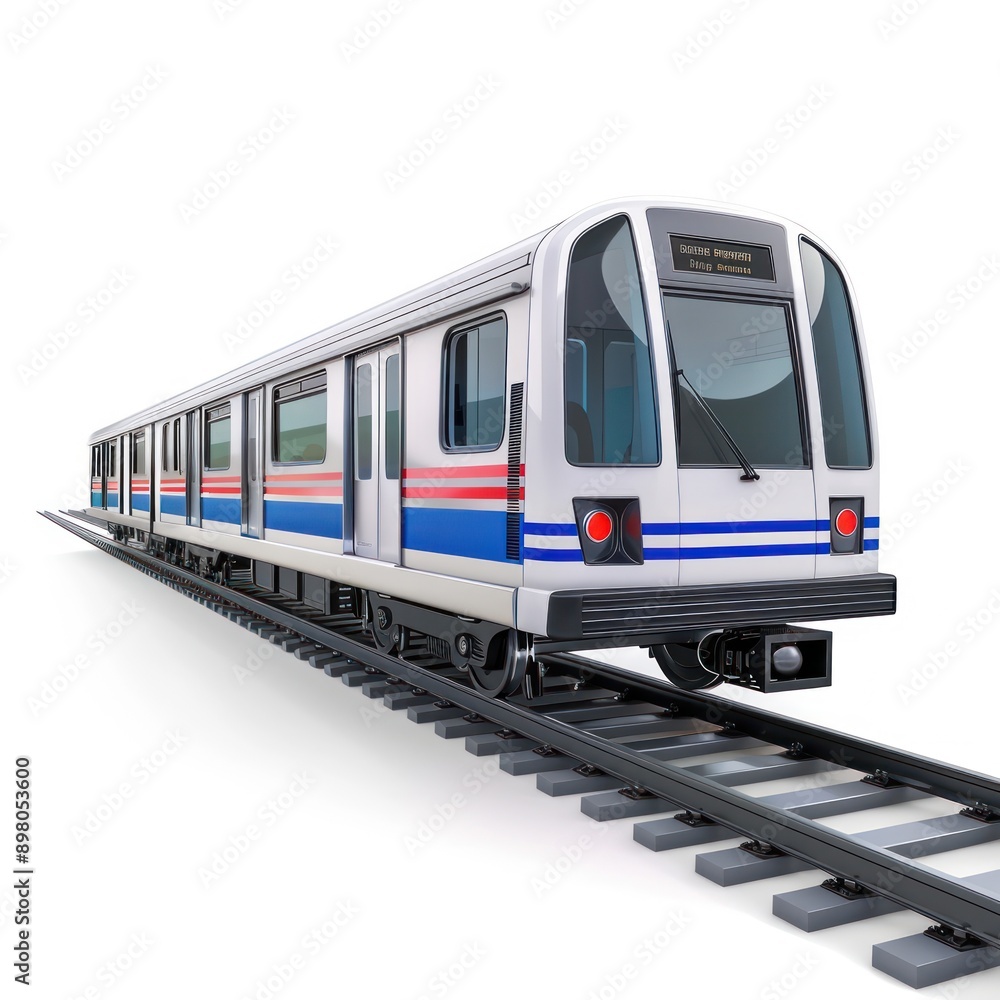 Subway Train on Tracks Subway Train on Tracks