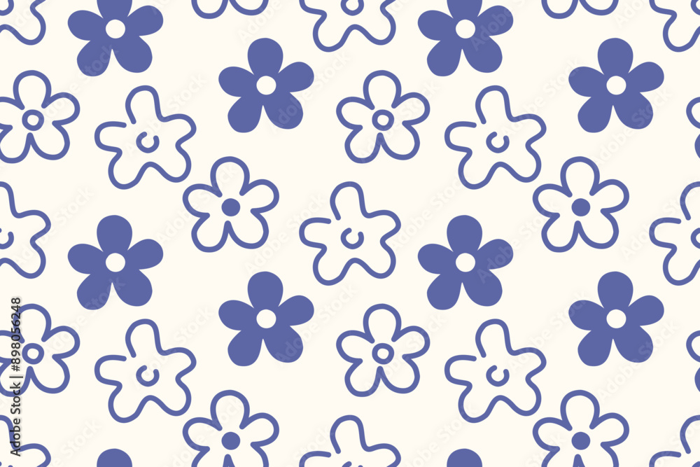 Fototapeta premium Seamless pattern design with beautiful flowers and leaves. floral and leaf patterns design for fabric, cotton, wallpaper, satin, gift wrap, carpet, backgrounds. 