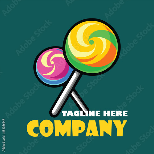 Lollipop illustration design for branding, stickers, sweeteners