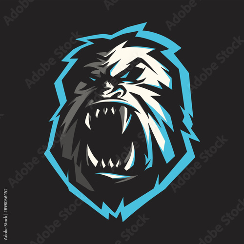 e sport logo angry yeti head