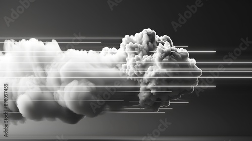 Robotically Monitoring Stratus Clouds for Squall Impacts in Black and White Side View Weather Forecasting Concept photo