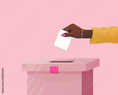a woman's hand putting a ballot into the ballot box