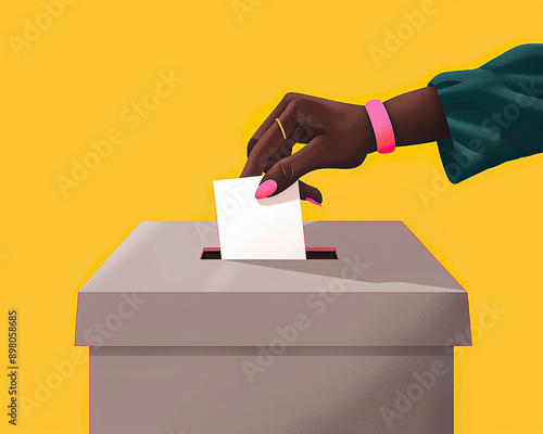 a woman's hand putting a ballot into the ballot box