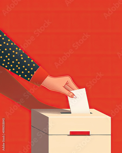 a woman's hand putting a ballot into the ballot box