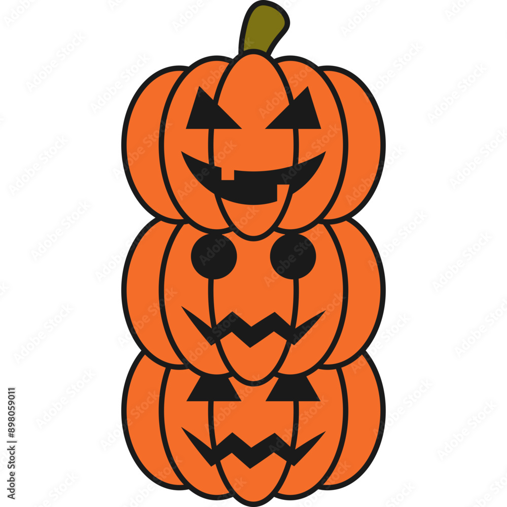 Fototapeta premium Halloween Pumpkins Illustration