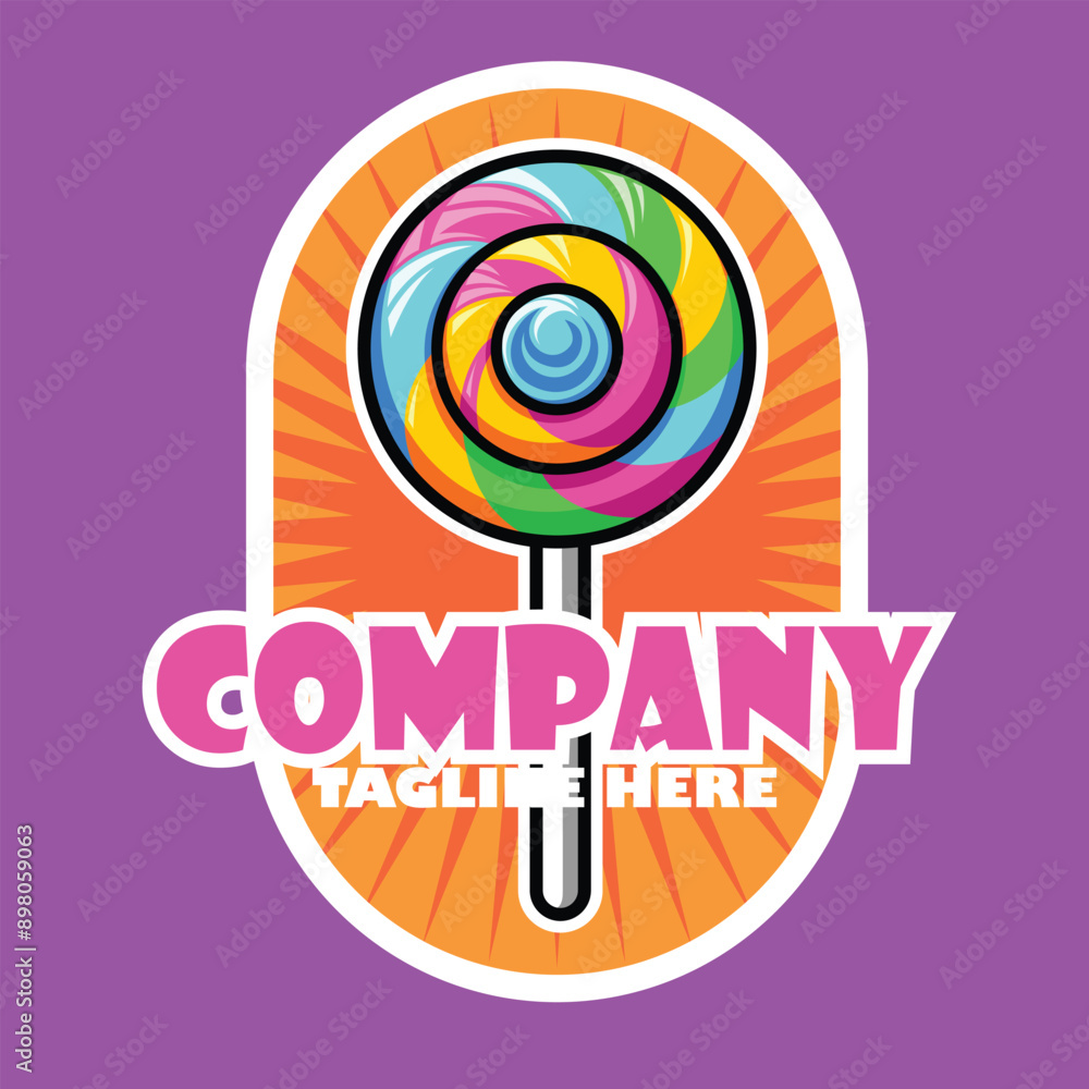 Lollipop illustration design for branding, stickers, sweeteners Lollipop illustration design for branding, stickers, sweeteners